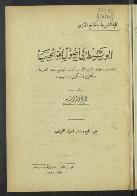 الوسيط في أصول فقه الحنفية